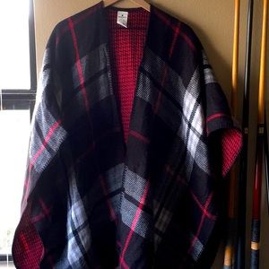 Woolrich Plaid Poncho